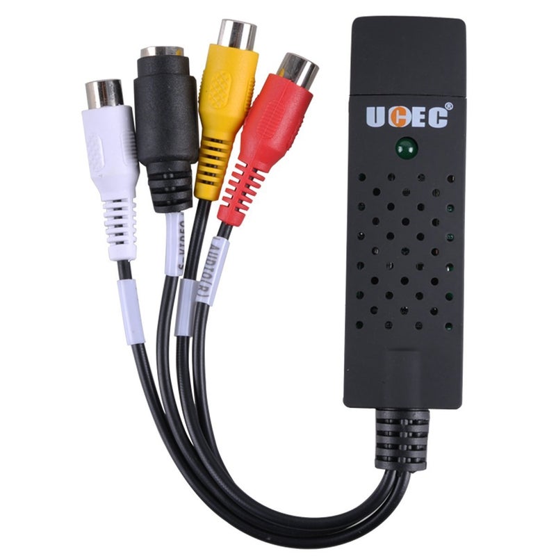 UCEC RCA to USB Converter, USB 2.0 Audio Video Capture Card Device for PC, Analog to Digital Video Converter, VHS VCR TV to DVD Converter Support Win 2000/ Win Xp/Win Vista/Win 7/ Win 8/ Win 10 - Image 1